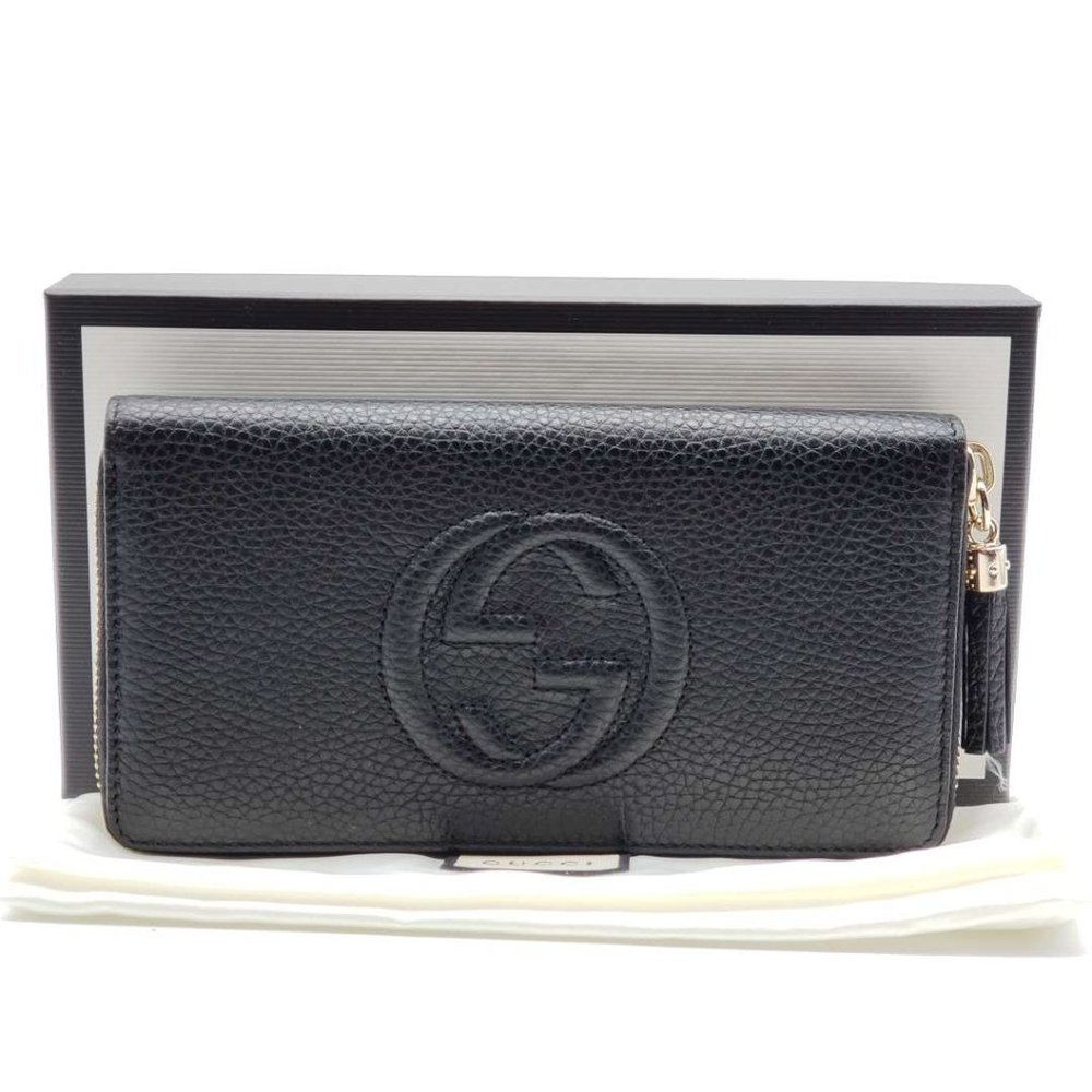 Authentic Gucci GG Black Zippy Wallet New - Picture 1 of 16